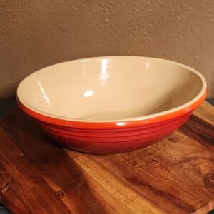 Le Creuset Red Oval Serving Bowl Dish, EUC